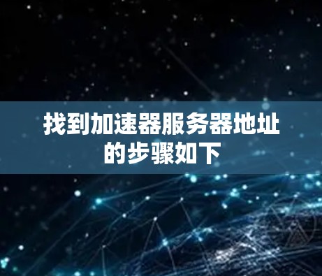 找到加速器服务器地址的步骤如下 找到加速器服务器地址的步骤如下