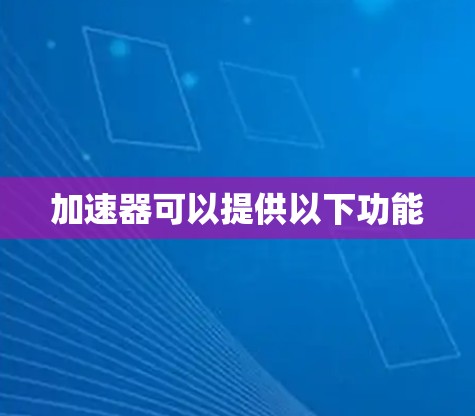 加速器可以提供以下功能 加速器可以提供以下功能
