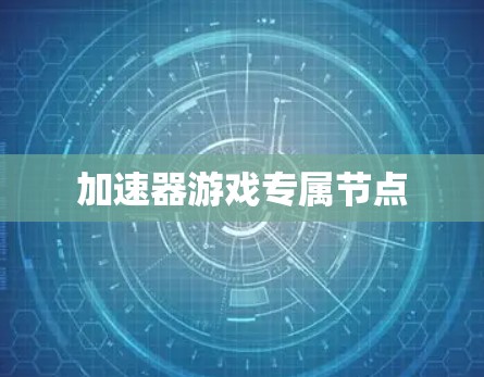 加速器游戏专属节点 加速器游戏专属节点